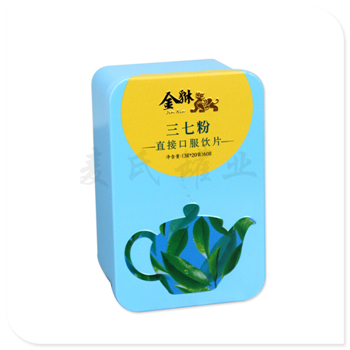 三七孢子粉铁皮盒,医药保健品铁盒铁罐