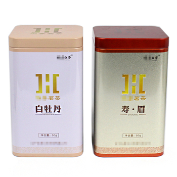 白茶铁罐_白牡丹马口铁罐定制_正方形茶叶罐